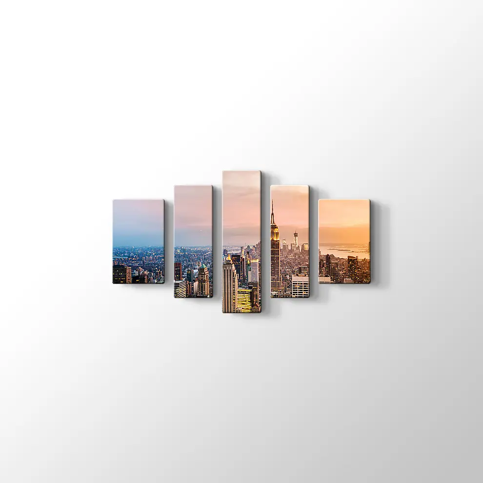 Günbatımı ve Şehir Kanvas Tablo