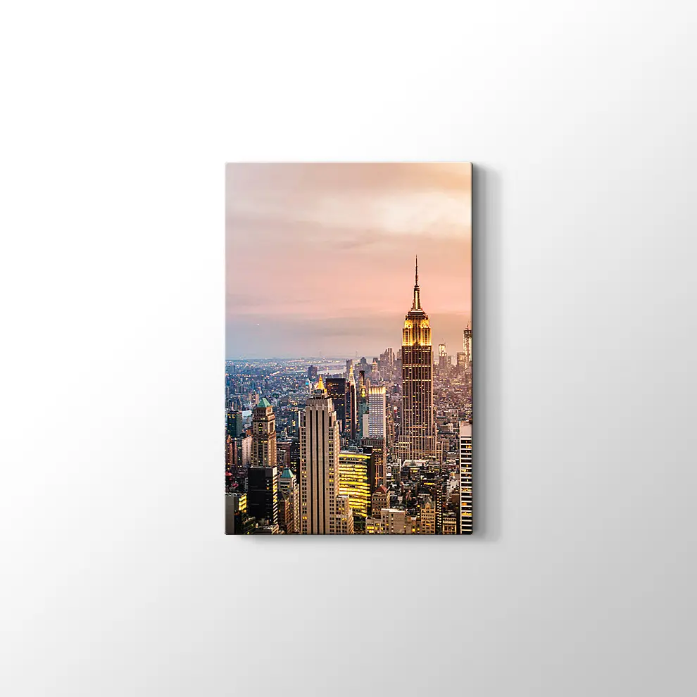 Günbatımı ve Şehir Kanvas Tablo