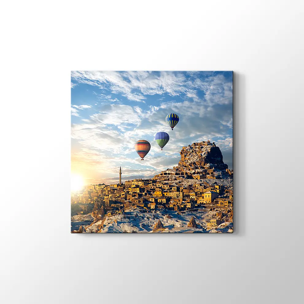 Kapadokya ve Balonlar Kanvas Tablo