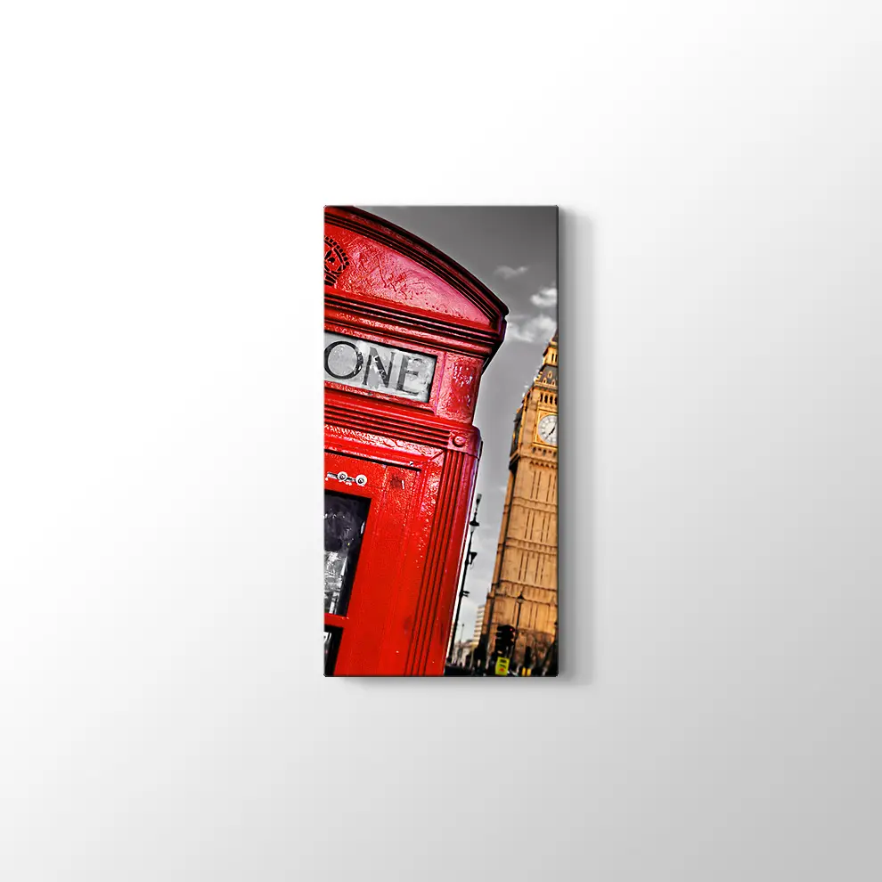 Kırmızı Telefon Kulübesi Kanvas Tablo