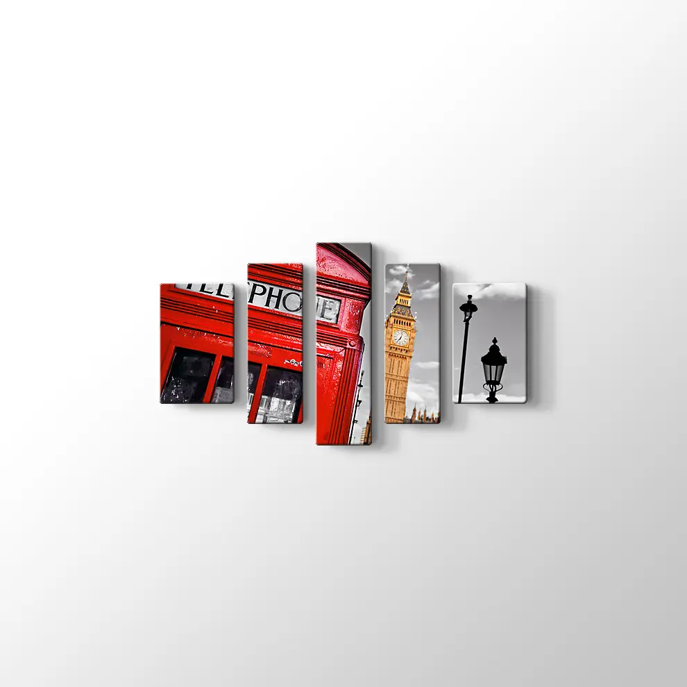 Kırmızı Telefon Kulübesi Kanvas Tablo
