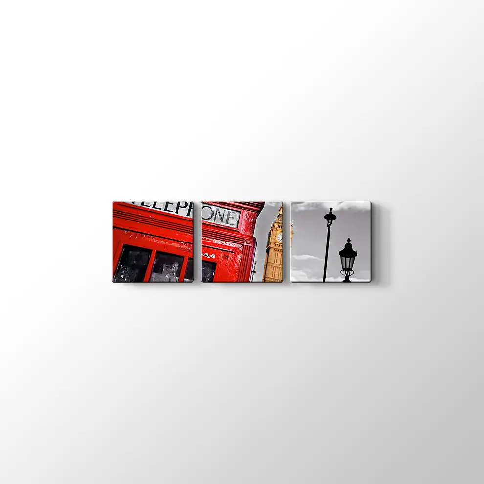 Kırmızı Telefon Kulübesi Kanvas Tablo