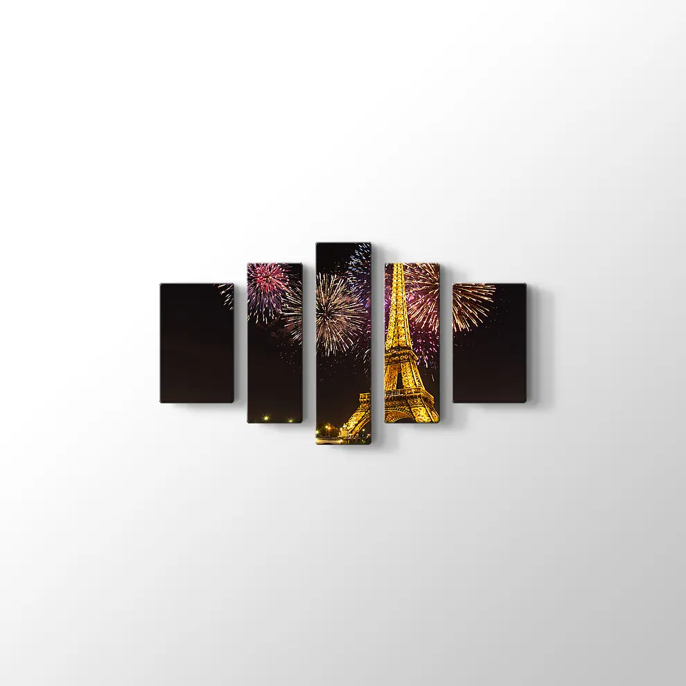 Eyfel Kulesi ve Havai Fişekler Kanvas Tablo