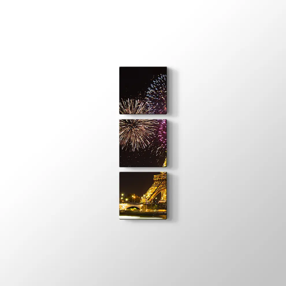 Eyfel Kulesi ve Havai Fişekler Kanvas Tablo