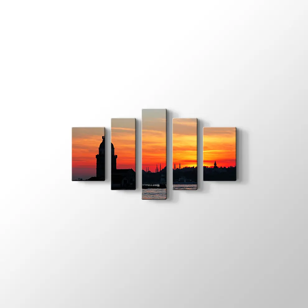 İstanbul ve Kız Kulesi Kanvas Tablo