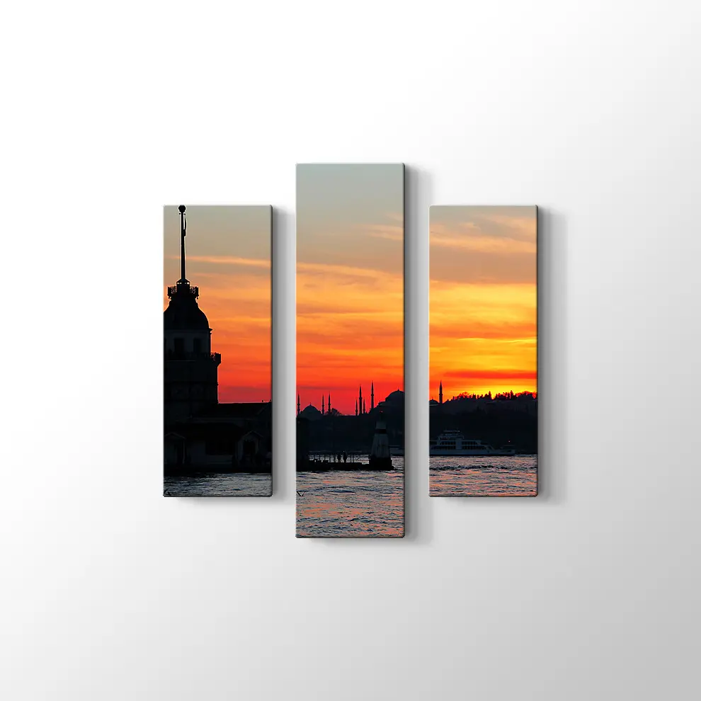 İstanbul ve Kız Kulesi Kanvas Tablo