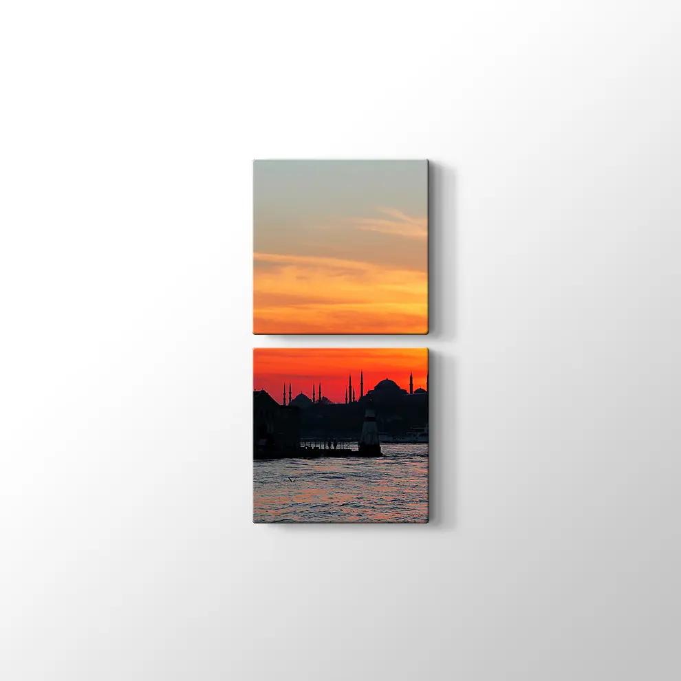 İstanbul ve Kız Kulesi Kanvas Tablo