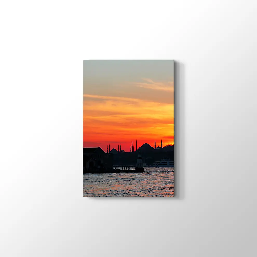 İstanbul ve Kız Kulesi Kanvas Tablo