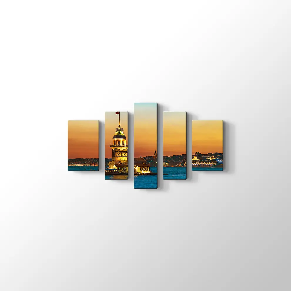 Kızkulesi Gece Manzarası Kanvas Tablo