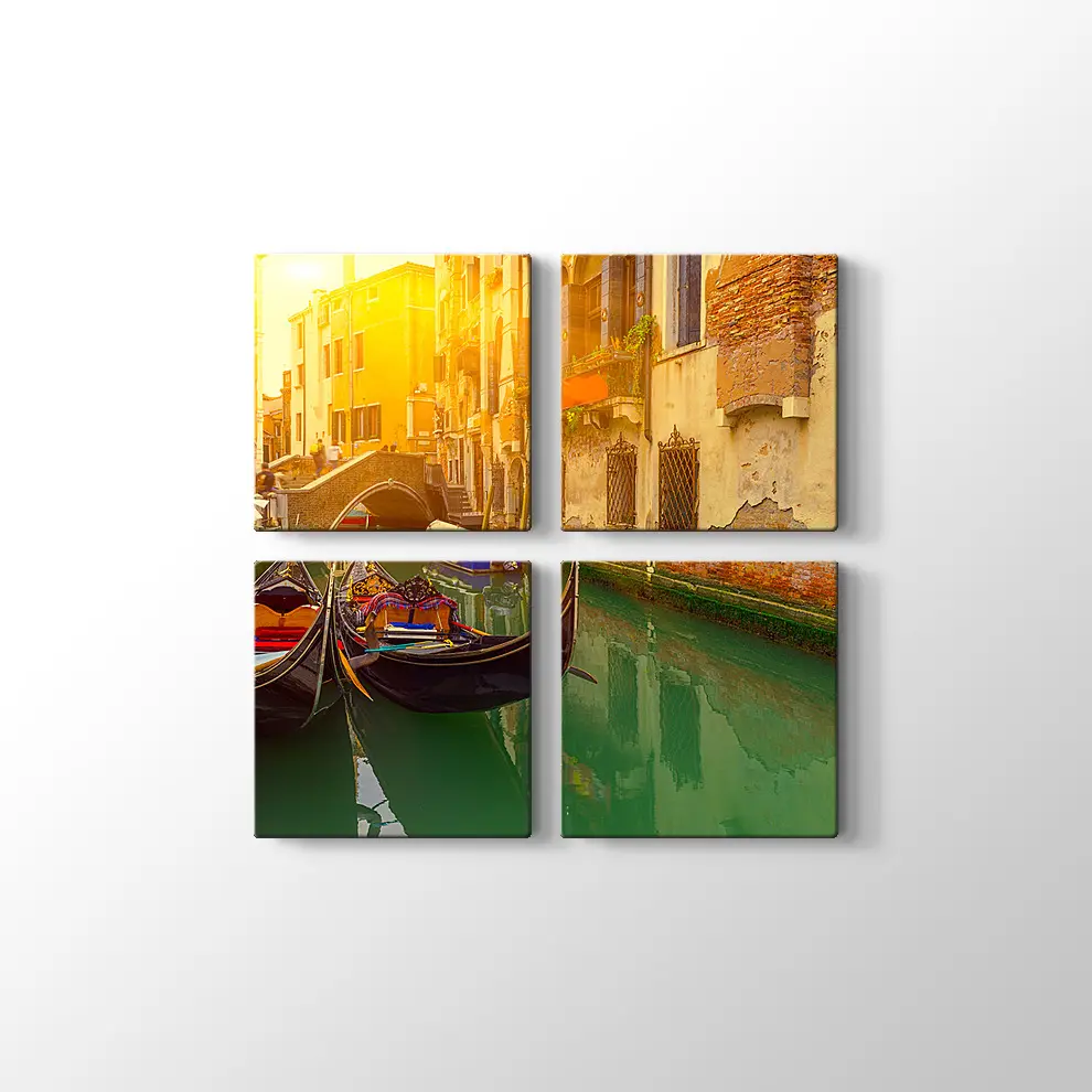 Venedik ve Sandallar Kanvas Tablo