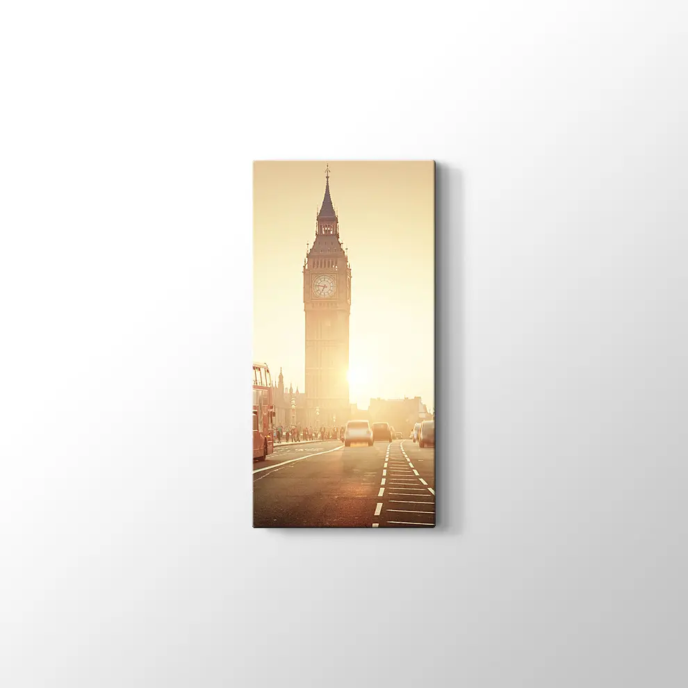 Saat Kulesi ve Şehir Kanvas Tablo