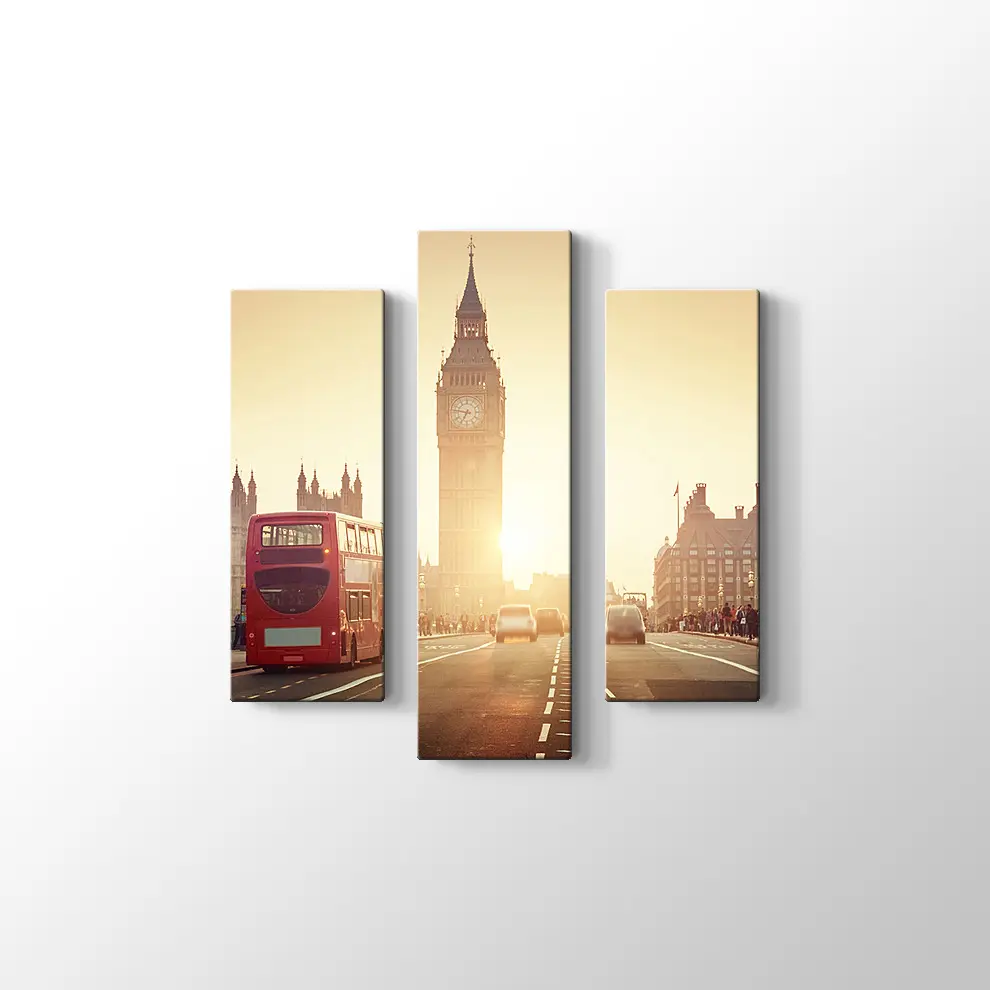 Saat Kulesi ve Şehir Kanvas Tablo