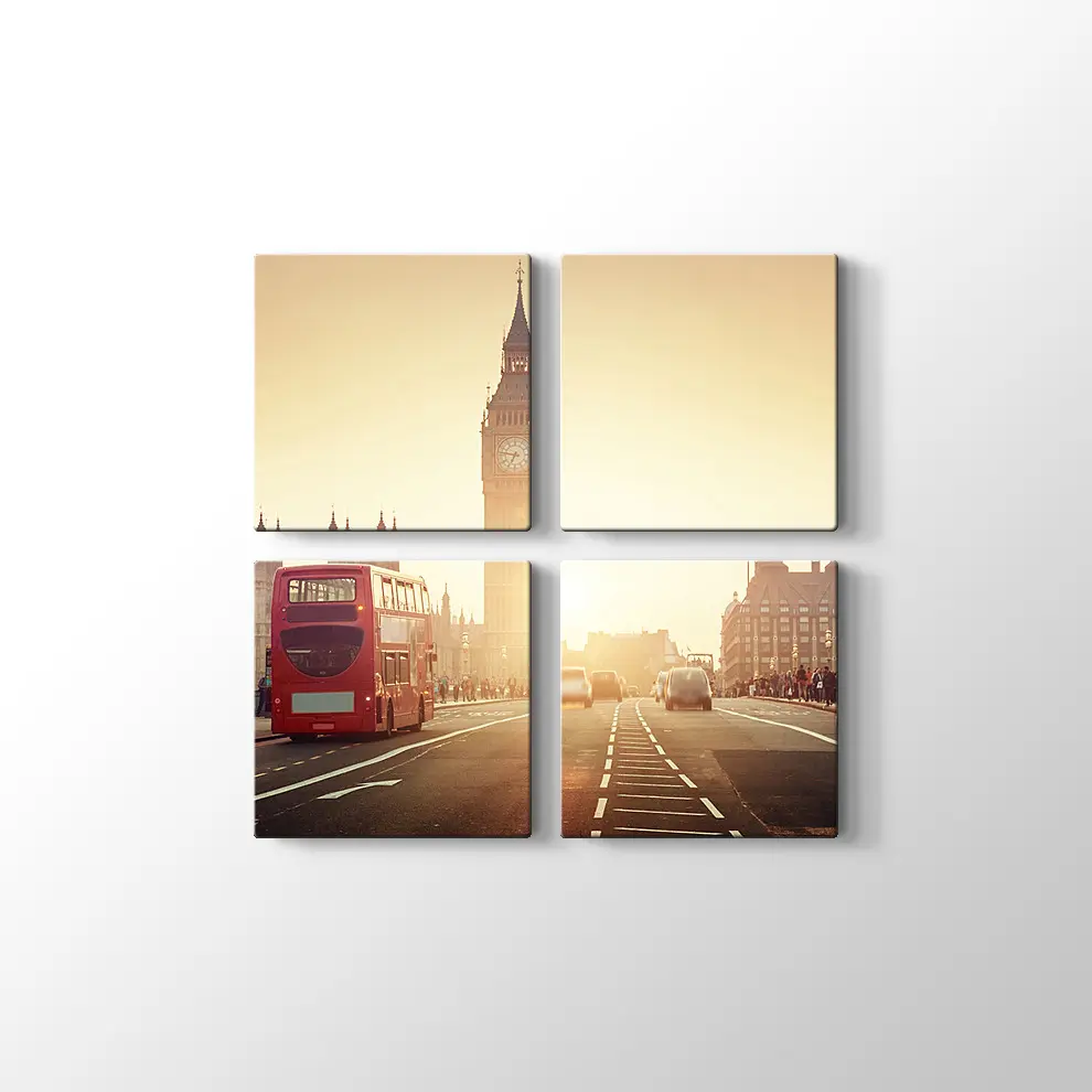 Saat Kulesi ve Şehir Kanvas Tablo