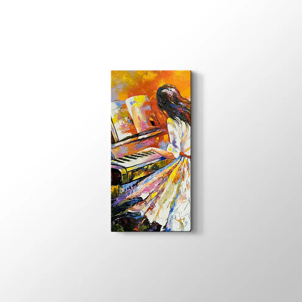 Piyano Çalan Kız Kanvas Tablo