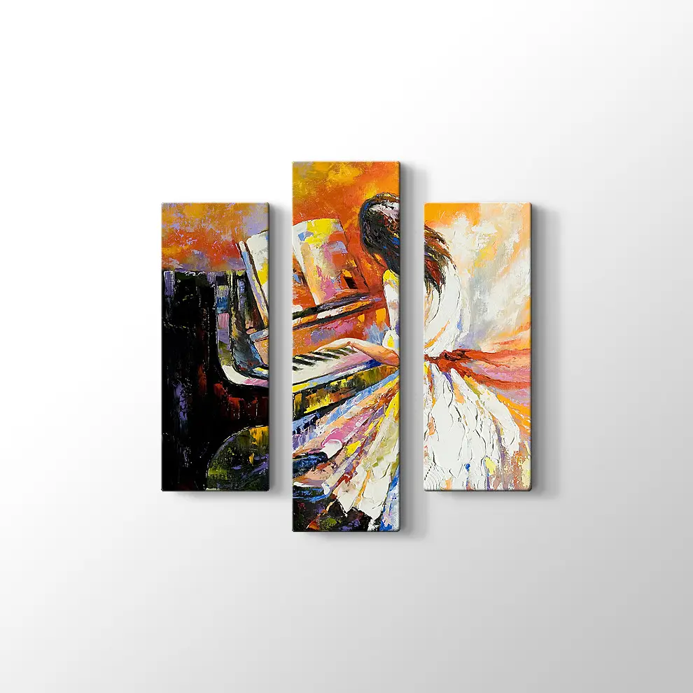 Piyano Çalan Kız Kanvas Tablo