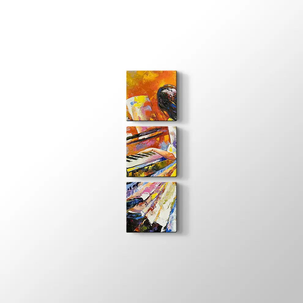 Piyano Çalan Kız Kanvas Tablo