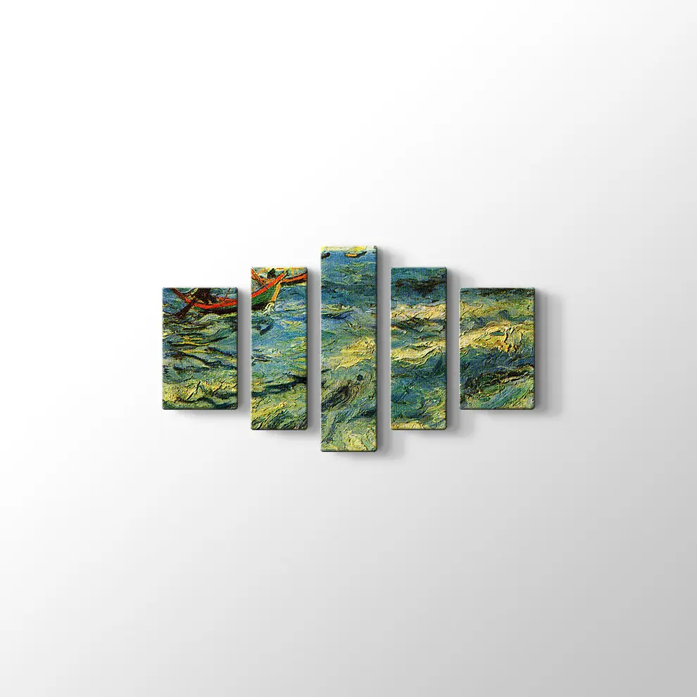 Dalgalar ve Kayıklar Kanvas Tablo