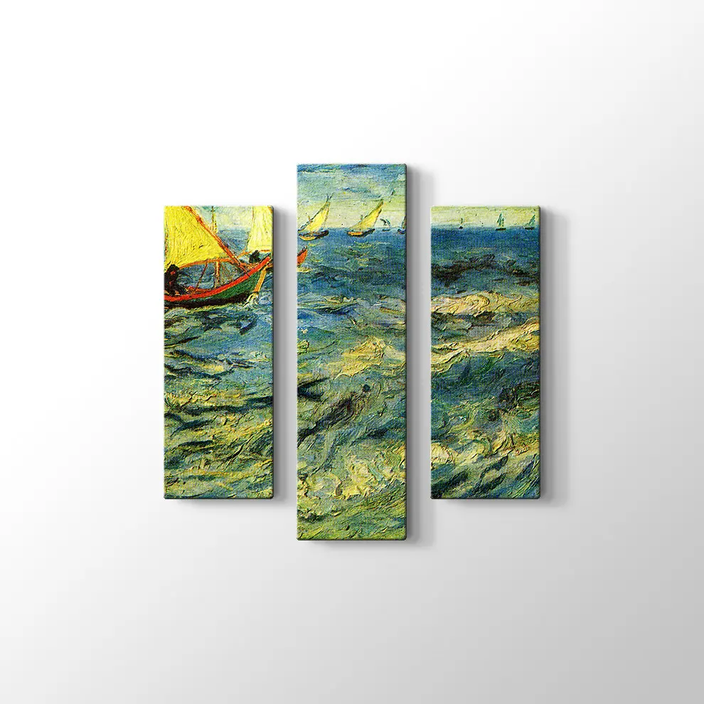 Dalgalar ve Kayıklar Kanvas Tablo