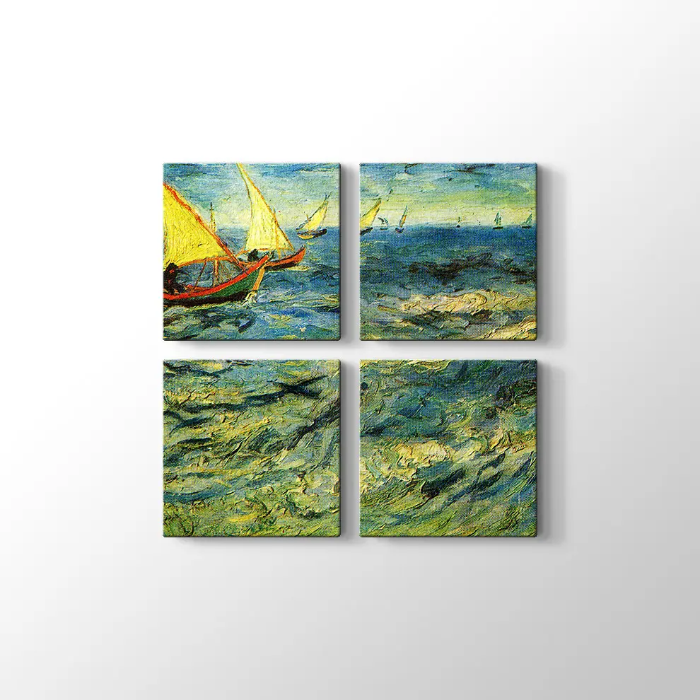 Dalgalar ve Kayıklar Kanvas Tablo