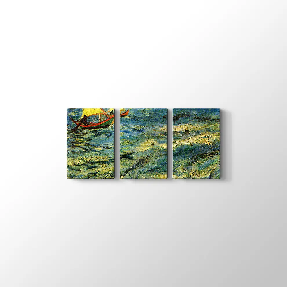 Dalgalar ve Kayıklar Kanvas Tablo