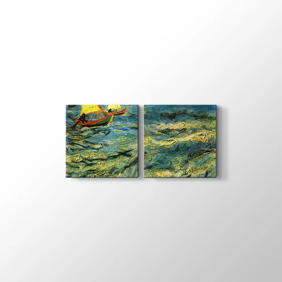 Dalgalar ve Kayıklar Kanvas Tablo