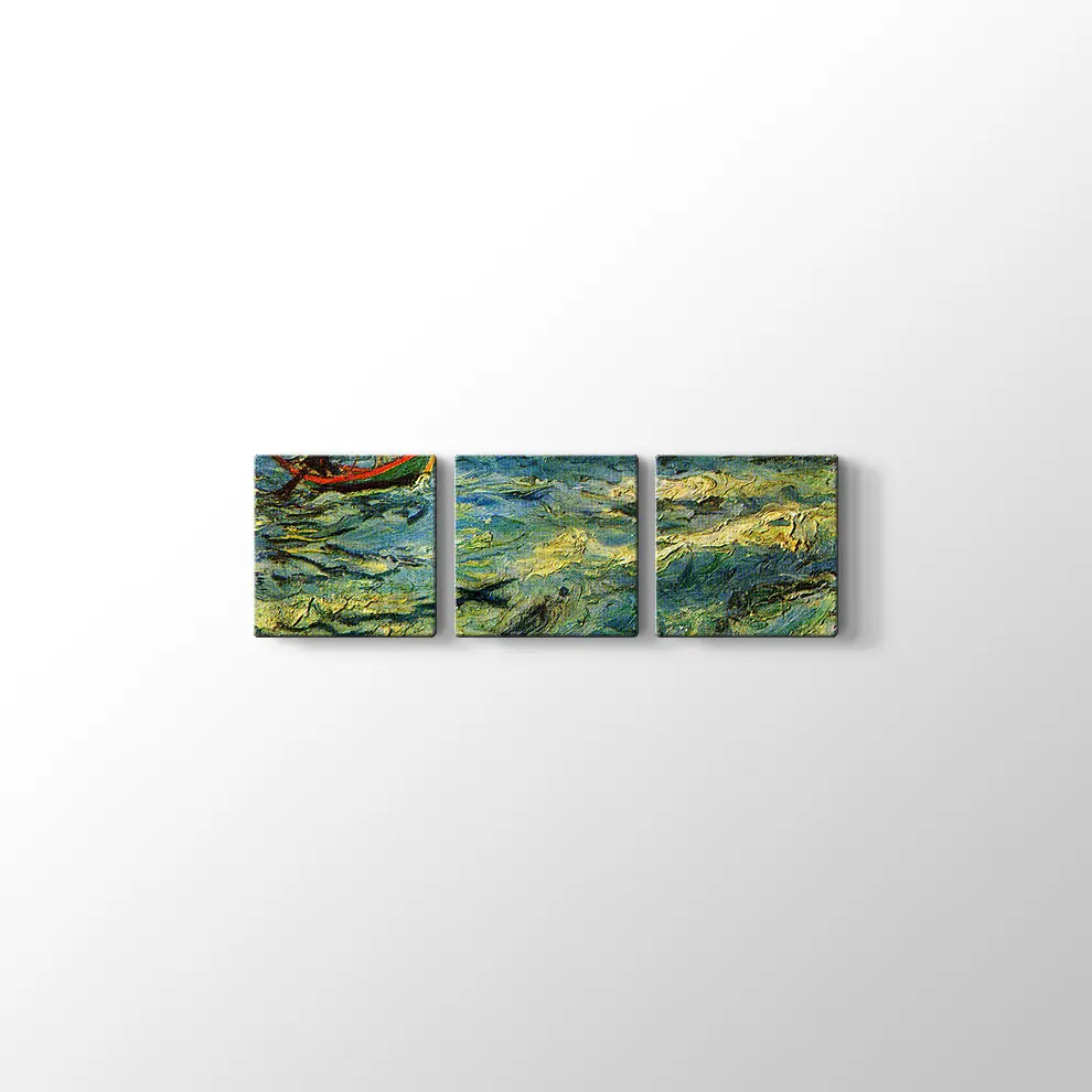 Dalgalar ve Kayıklar Kanvas Tablo