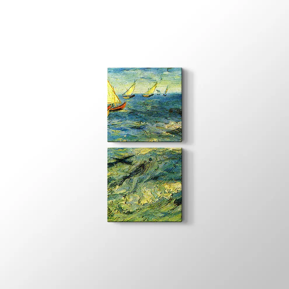 Dalgalar ve Kayıklar Kanvas Tablo