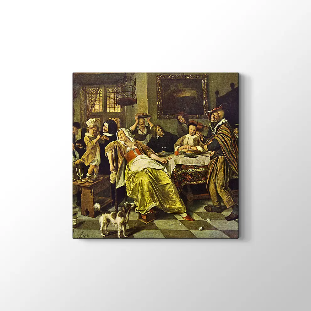 Jan Harickszoon Steen Fasulye Bayramı Kanvas Tablo