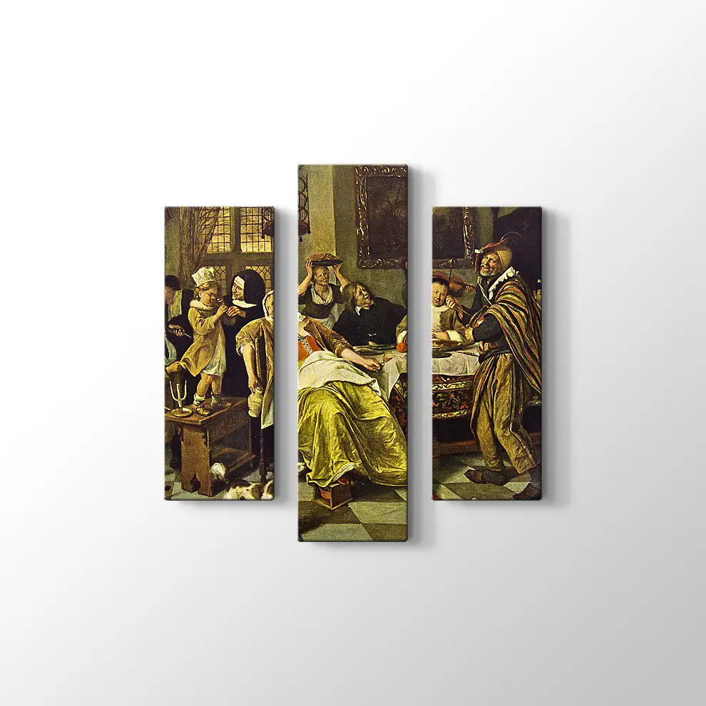 Jan Harickszoon Steen Fasulye Bayramı Kanvas Tablo