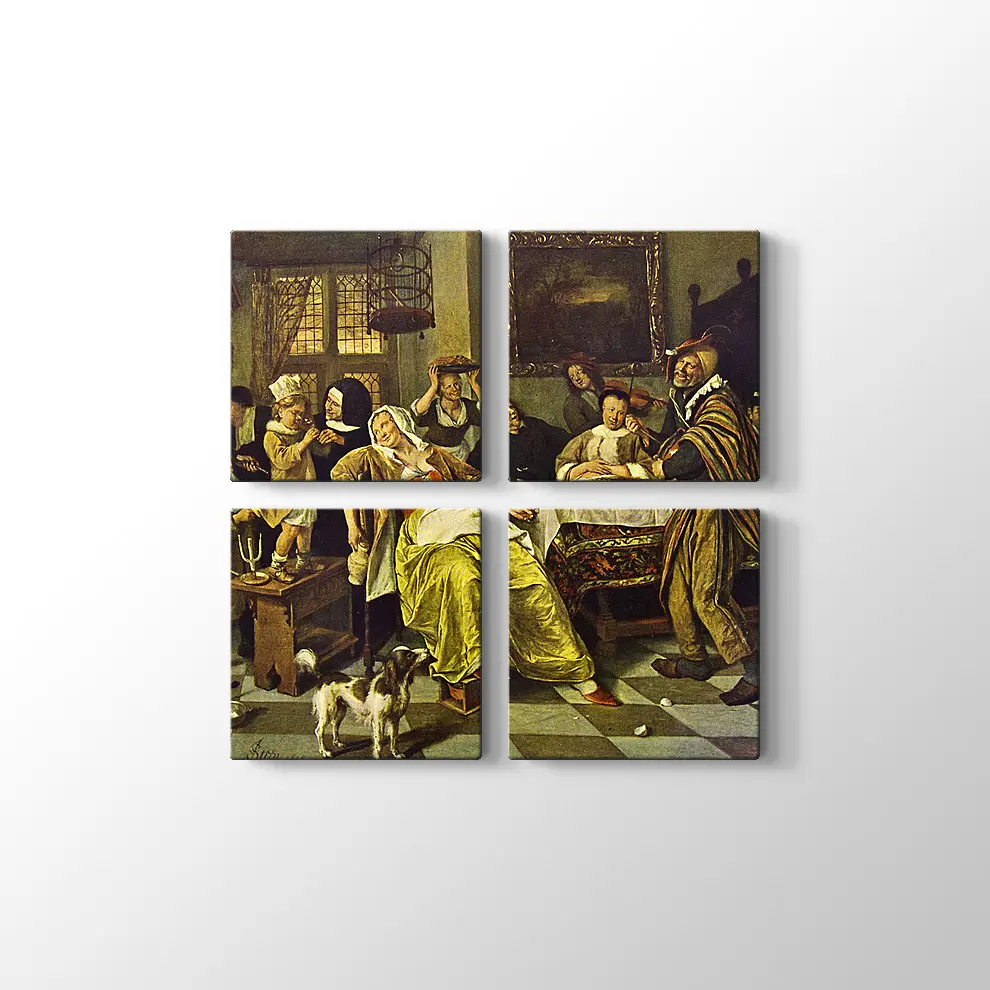 Jan Harickszoon Steen Fasulye Bayramı Kanvas Tablo