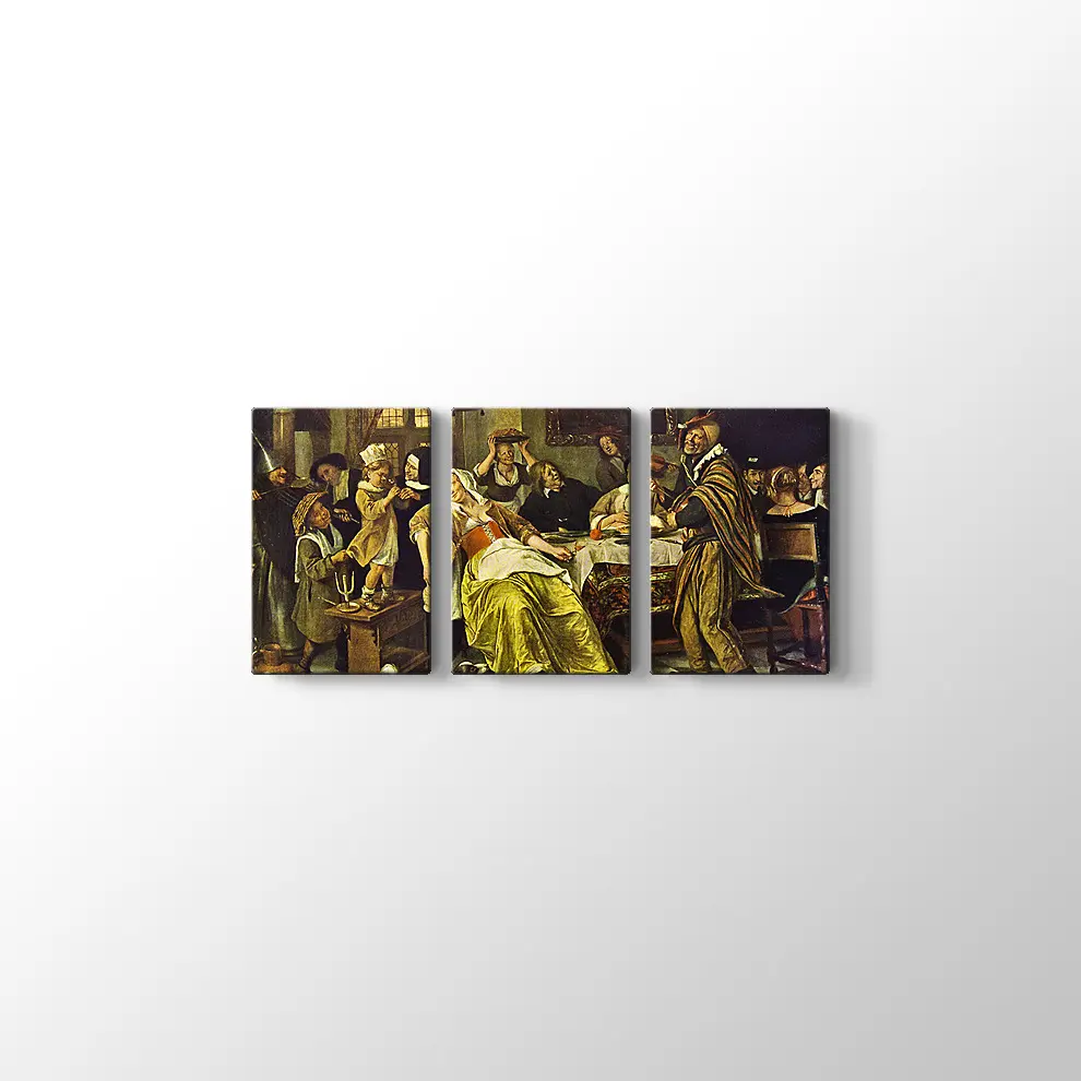 Jan Harickszoon Steen Fasulye Bayramı Kanvas Tablo