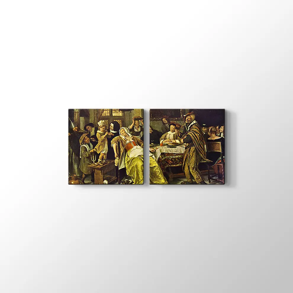 Jan Harickszoon Steen Fasulye Bayramı Kanvas Tablo