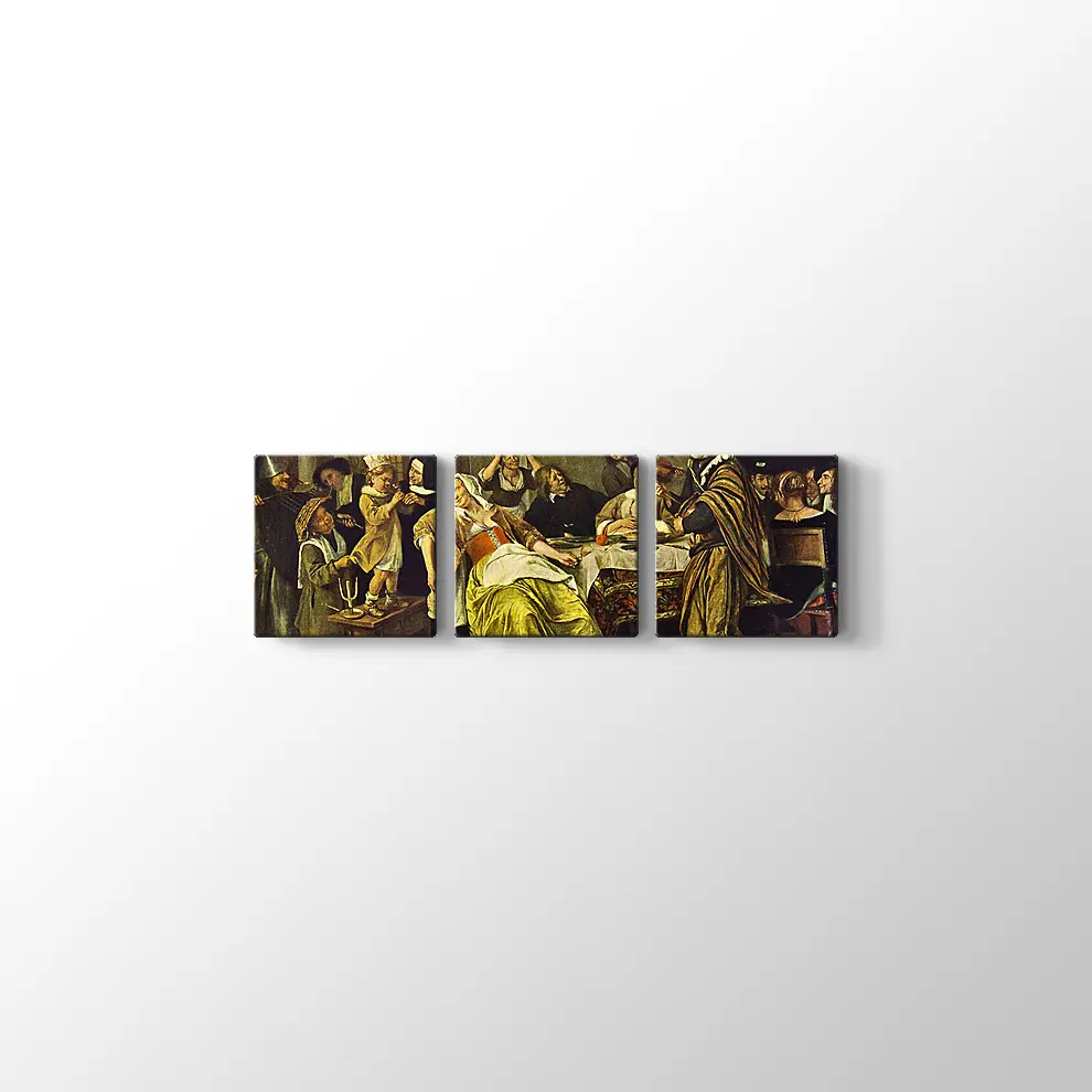 Jan Harickszoon Steen Fasulye Bayramı Kanvas Tablo