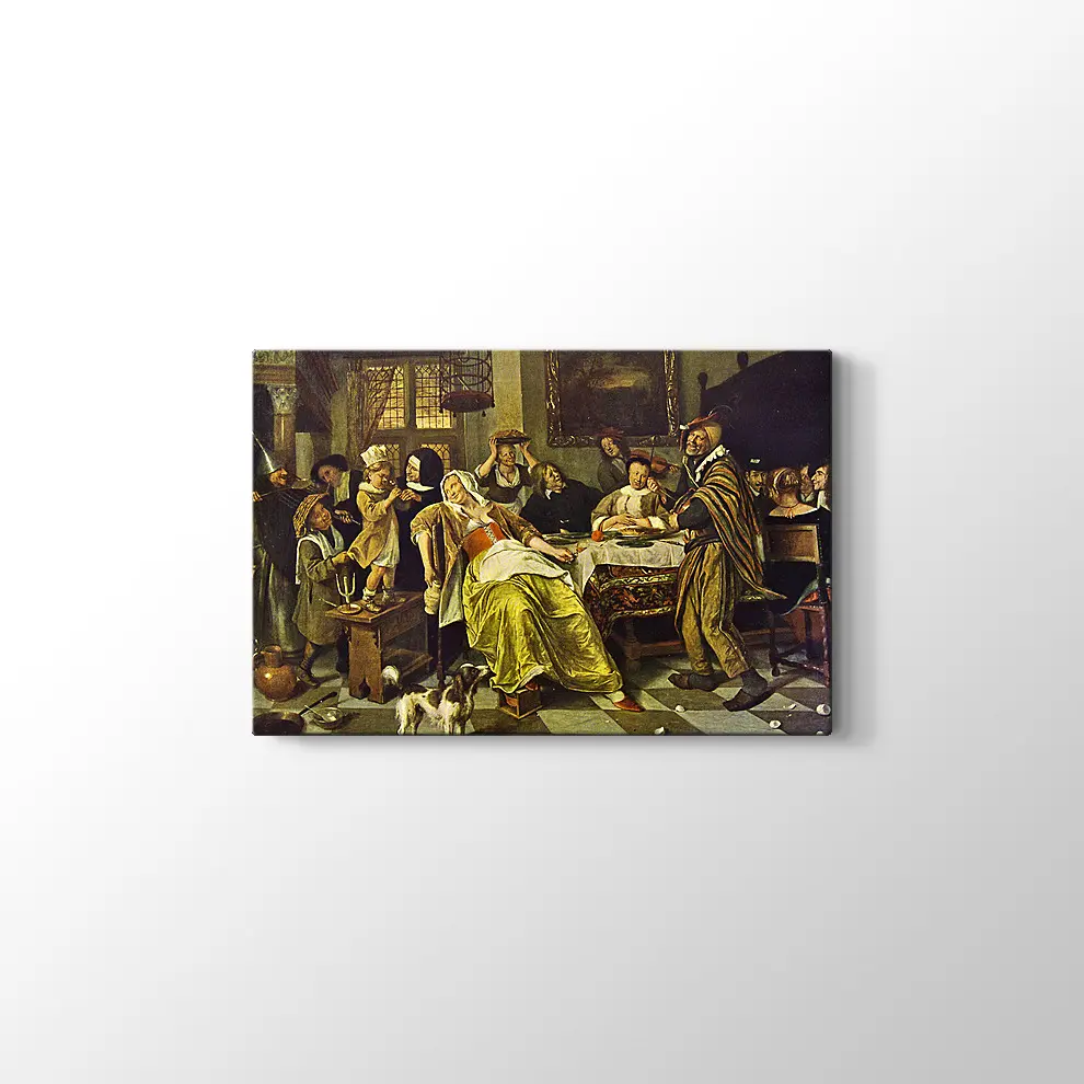 Jan Harickszoon Steen Fasulye Bayramı Kanvas Tablo
