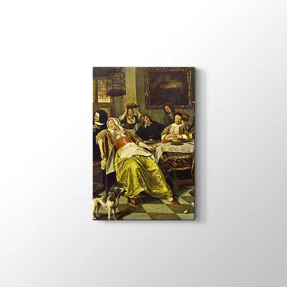 Jan Harickszoon Steen Fasulye Bayramı Kanvas Tablo