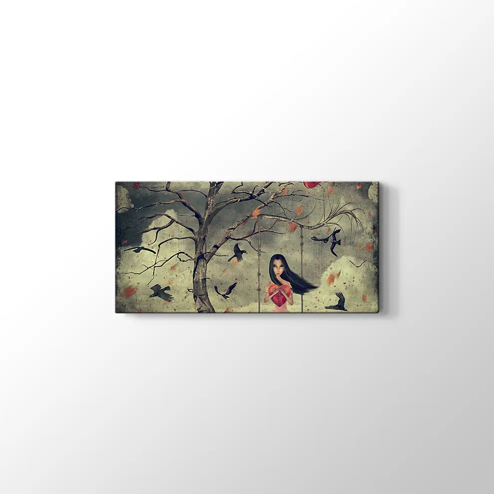 Ormandaki Kız Kanvas Tablo