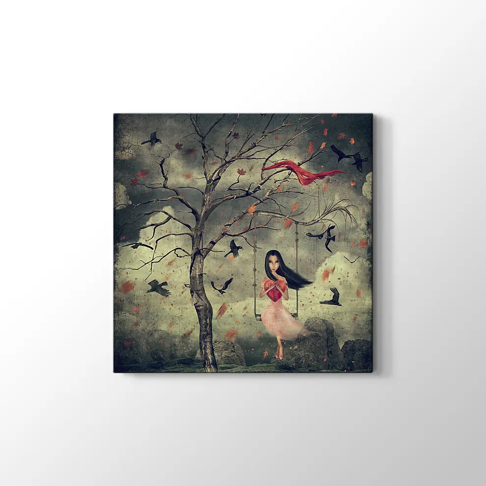 Ormandaki Kız Kanvas Tablo