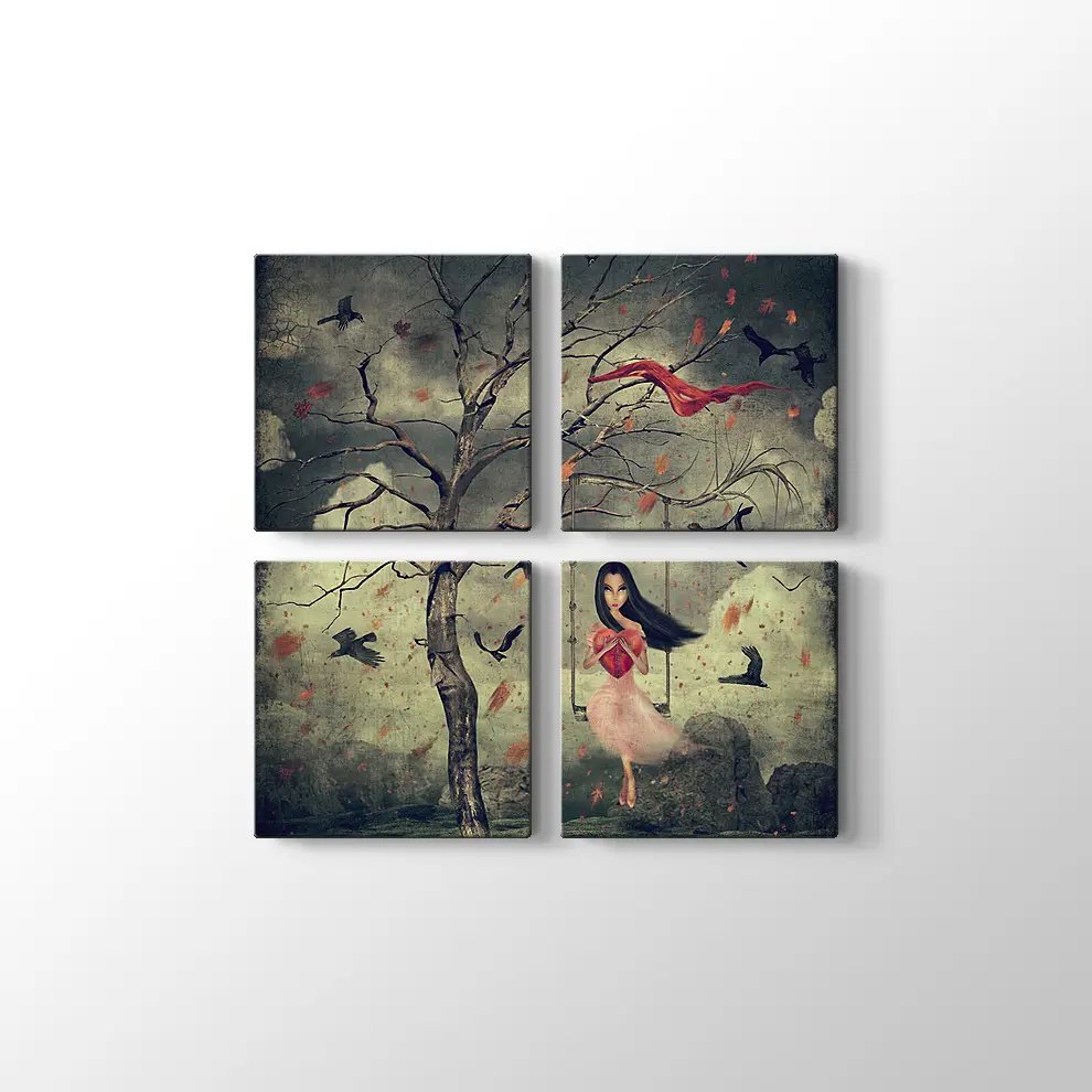 Ormandaki Kız Kanvas Tablo