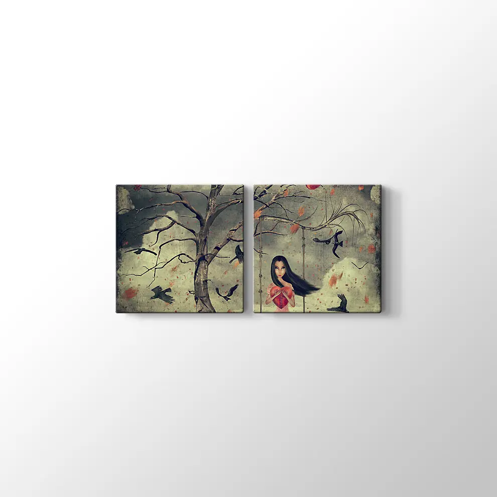 Ormandaki Kız Kanvas Tablo