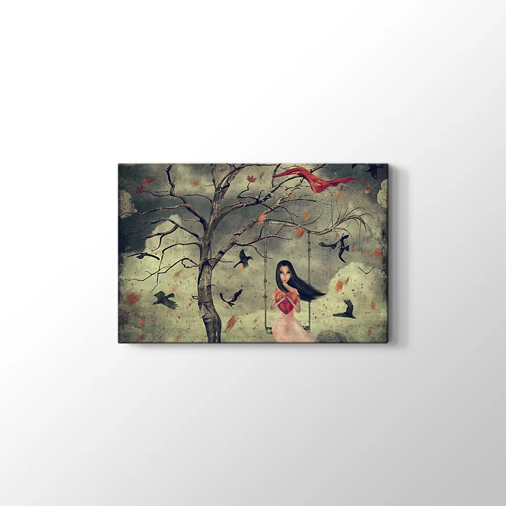 Ormandaki Kız Kanvas Tablo