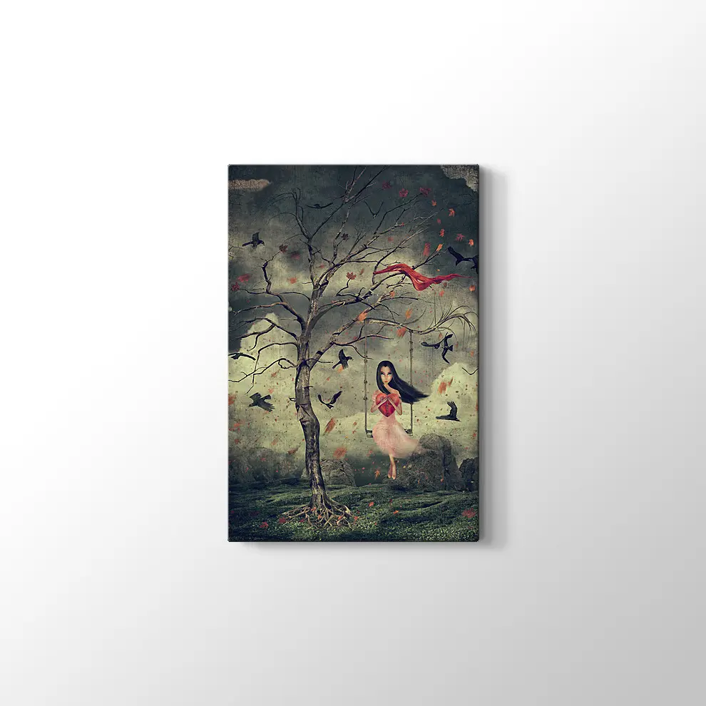 Ormandaki Kız Kanvas Tablo