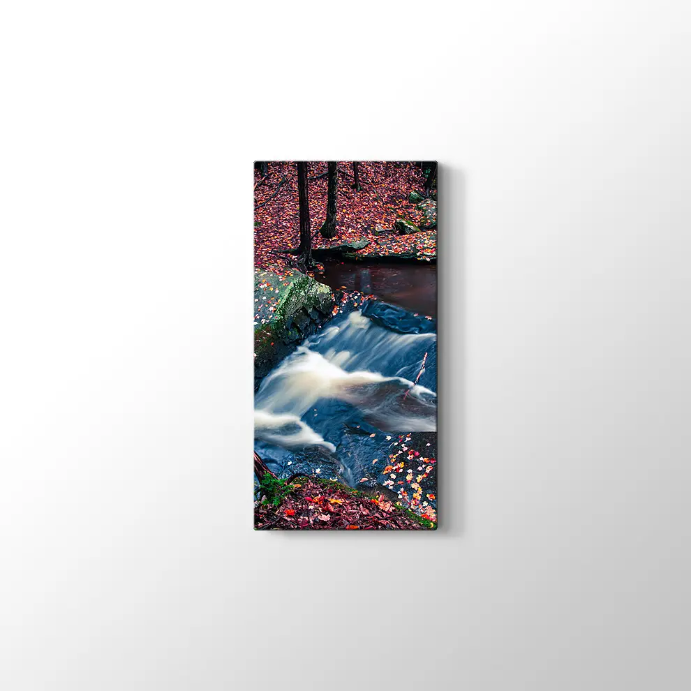 Sonbahar Yaprakları ve Şelale Kanvas Tablo