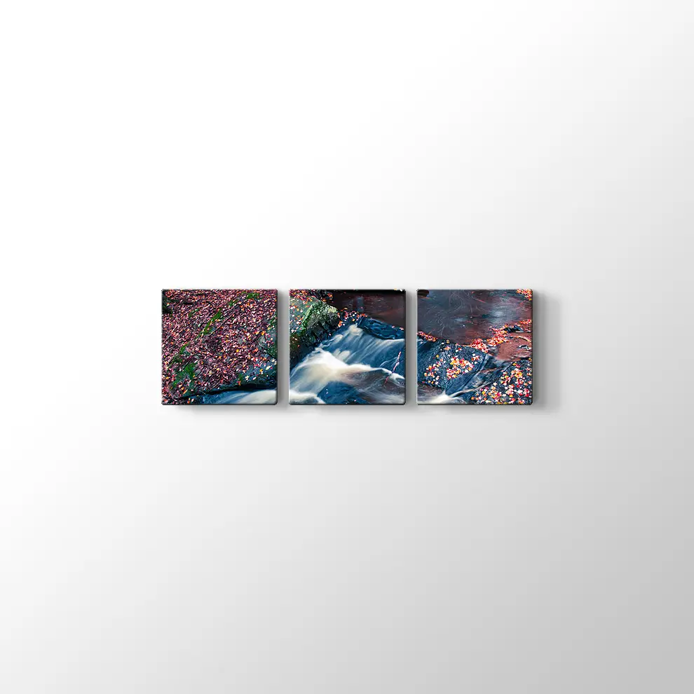 Sonbahar Yaprakları ve Şelale Kanvas Tablo