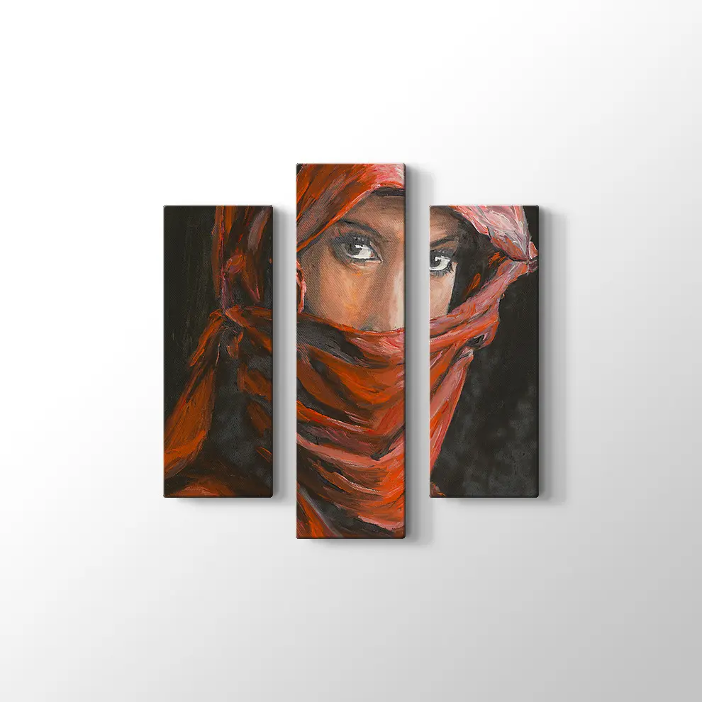 Başörtüsü Takan Arap Kadın Portresi Kanvas Tablo