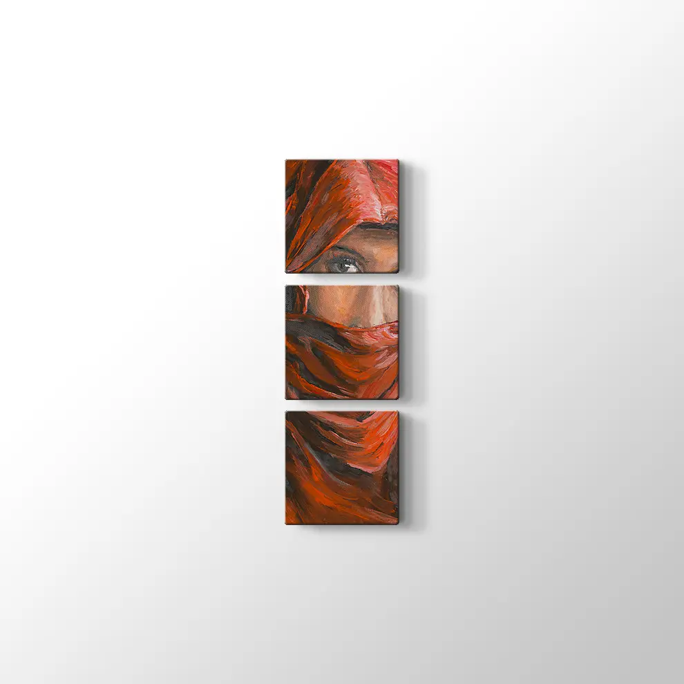 Başörtüsü Takan Arap Kadın Portresi Kanvas Tablo