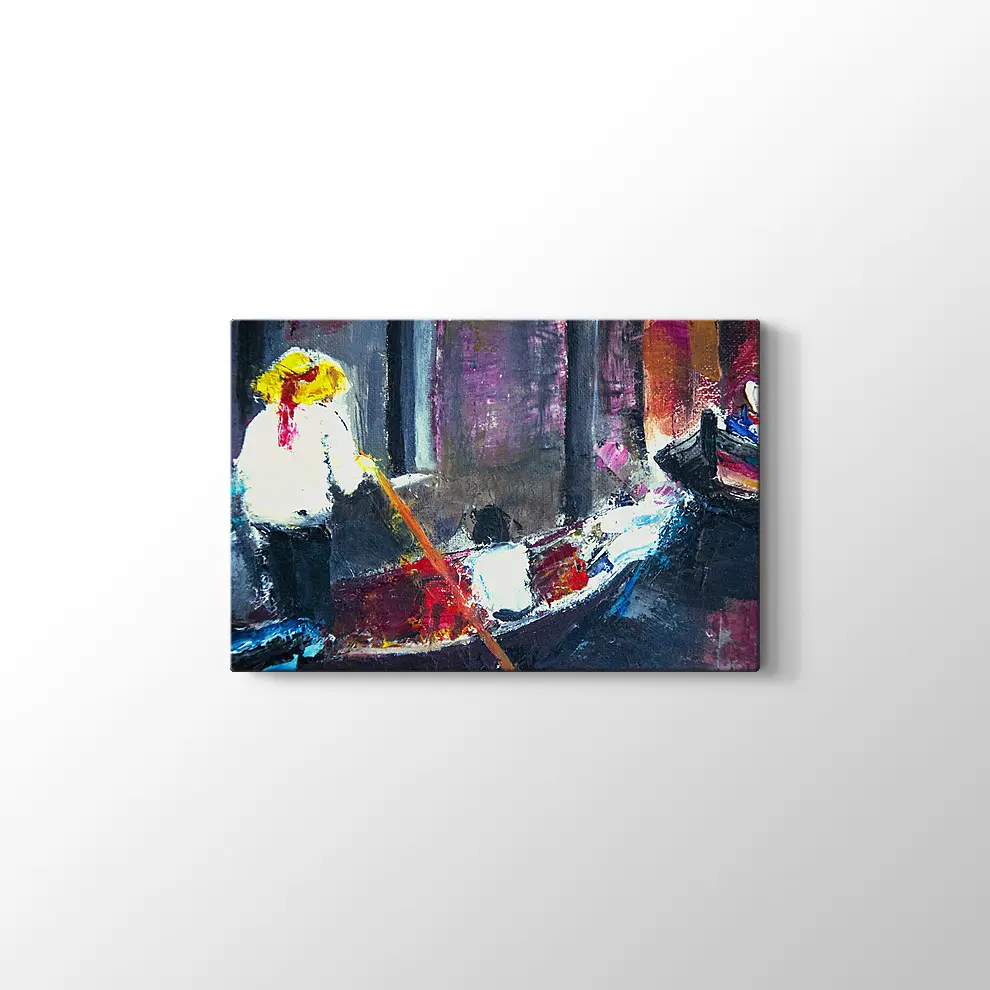 Nehirde Adam Kanvas Tablo