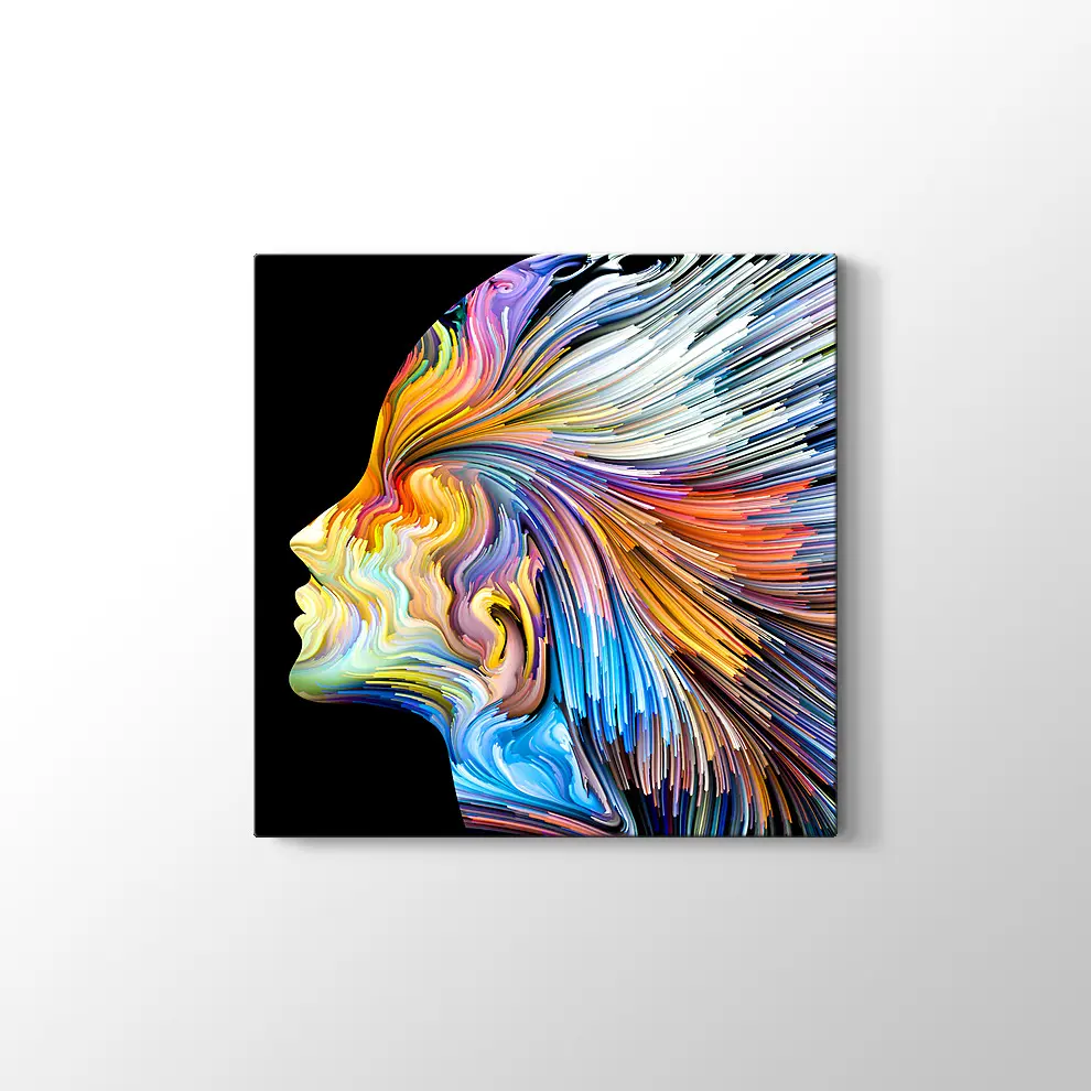 Sanatsal Renklerle İnsan Kanvas Tablo