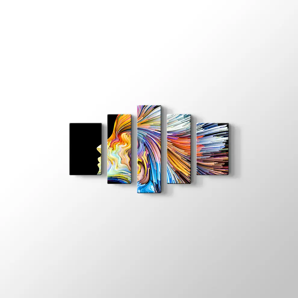 Sanatsal Renklerle İnsan Kanvas Tablo