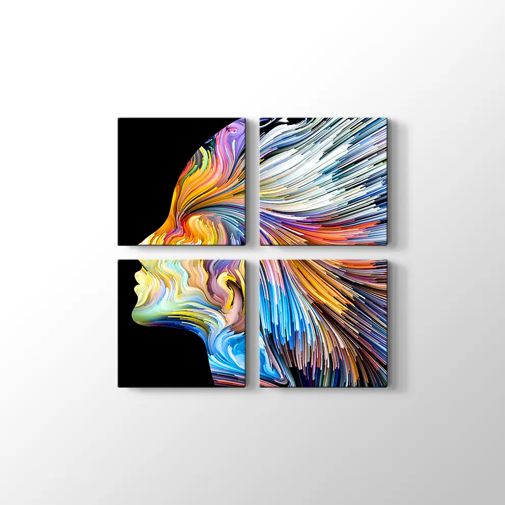 Sanatsal Renklerle İnsan Kanvas Tablo