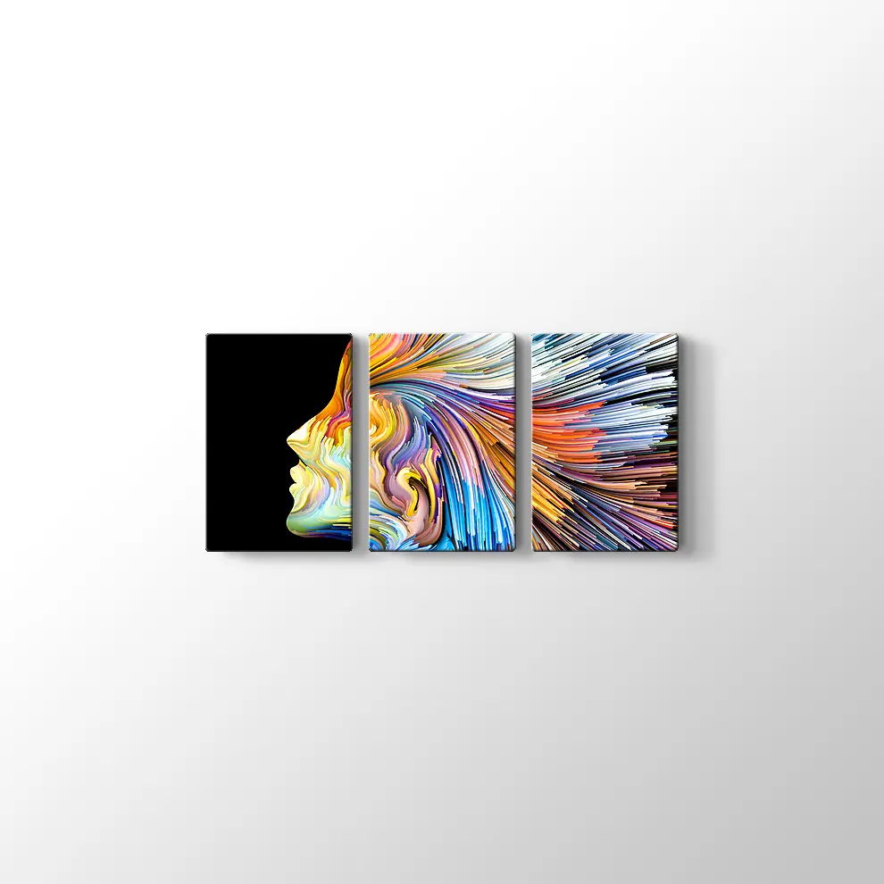 Sanatsal Renklerle İnsan Kanvas Tablo